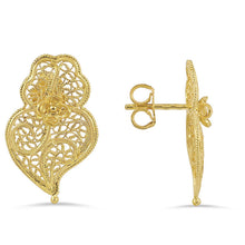 Carregar imagem no visualizador da galeria, 19.2ct Gold Heart of Viana Earrings BR50702
