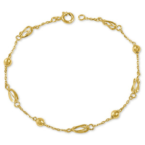 19.2ct Gold 4MM Ball Bracelet PU8088