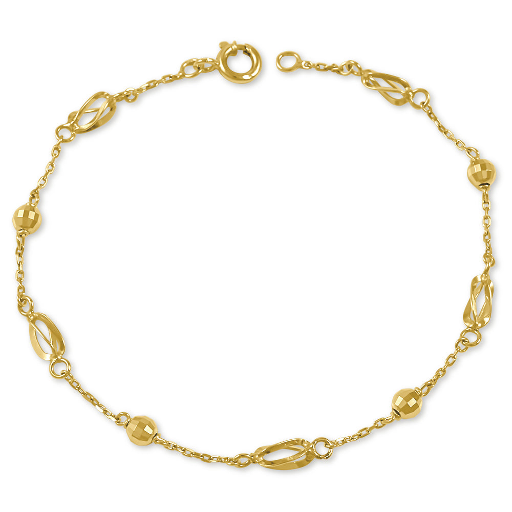 19.2ct Gold 4MM Ball Bracelet PU8088