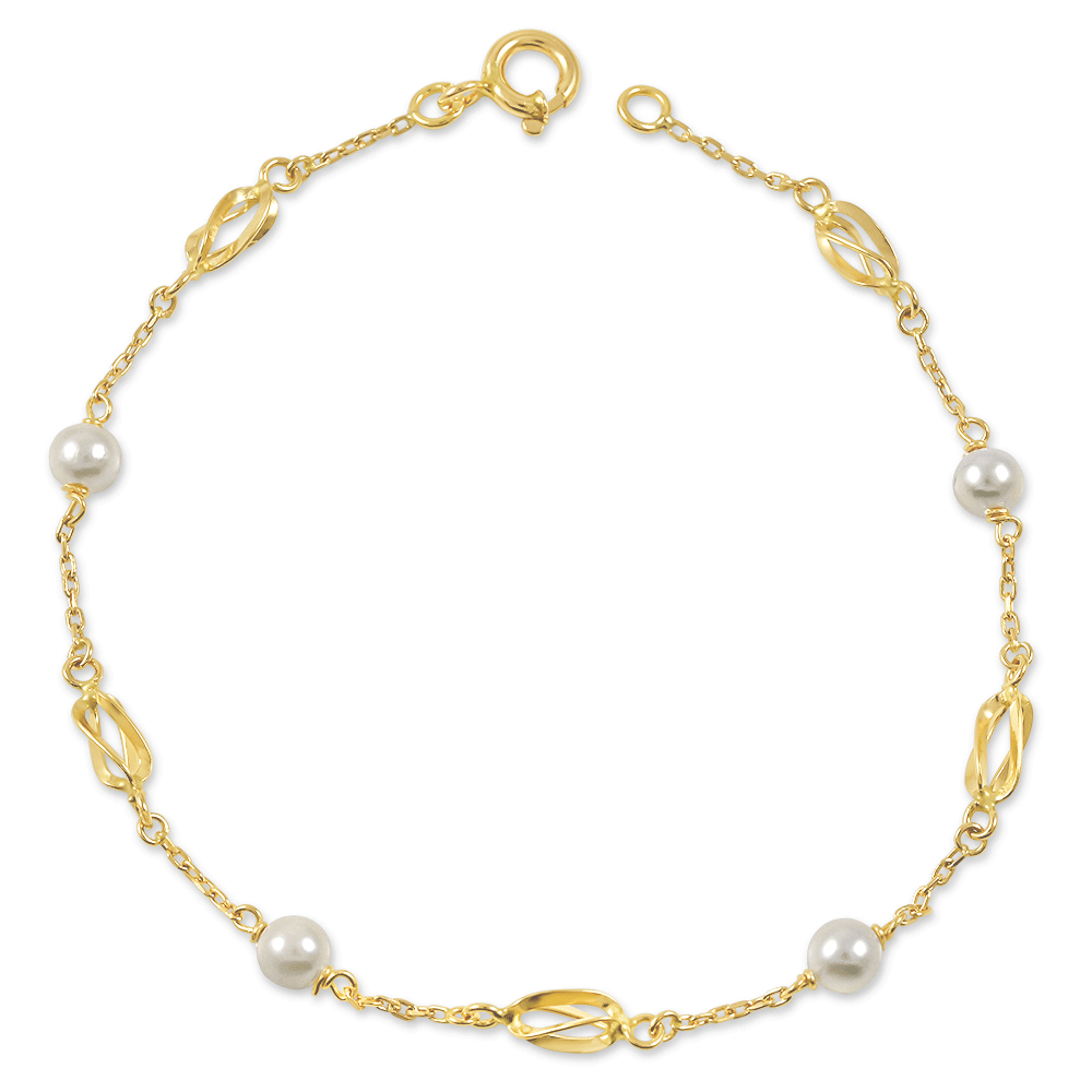 19.2ct Gold Bracelet with Pearls PU8089