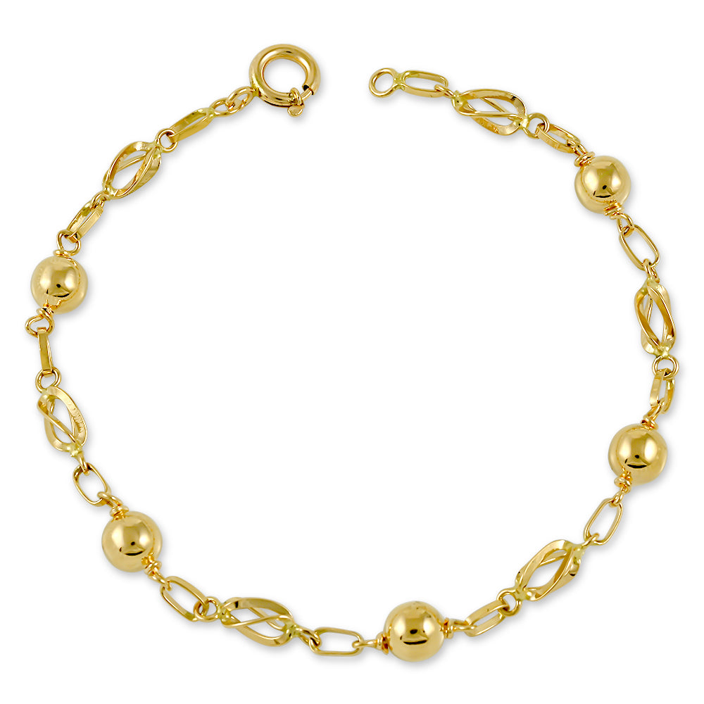 19.2ct Yellow Gold 6MM Ball Bracelet PU08078