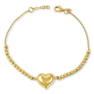 14ct Gold Heart Bracelet PU1403