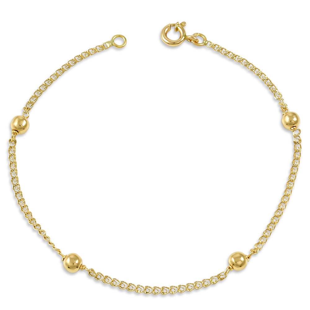 19.2ct Yellow Gold 4MM Ball Bracelet PU80187