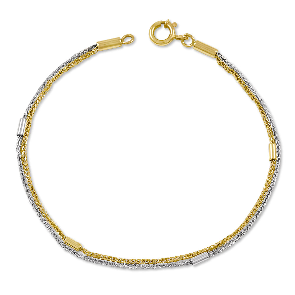 9ct Yellow and White Gold Bracelet PU0212