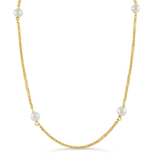 19.2ct Yellow Gold Necklace with Pearls VO20658