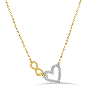 19.2ct Yellow and White Gold Infinity Love Necklace VO40172