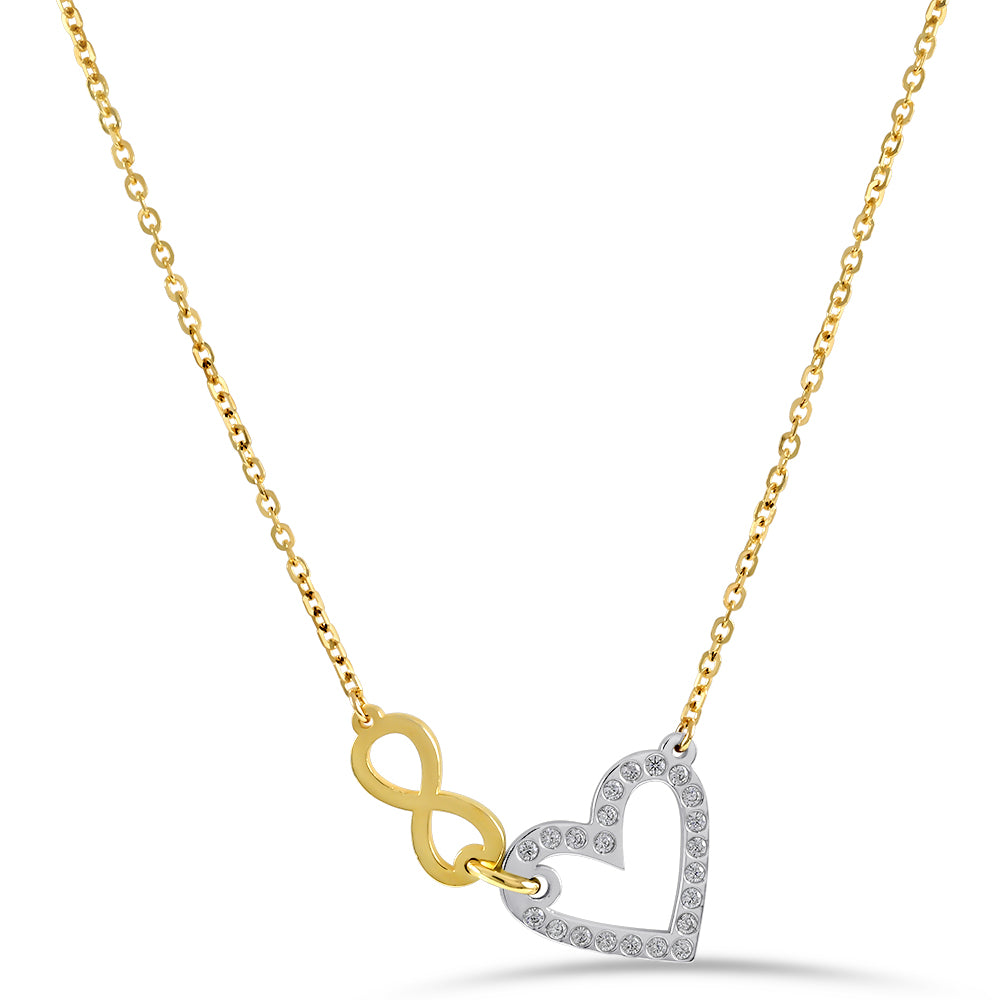 19.2ct Yellow and White Gold Infinity Love Necklace VO40172