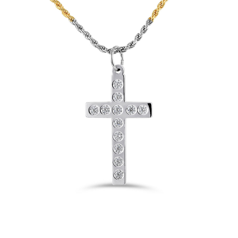 19.2ct White Gold Cross Pendant CR61242