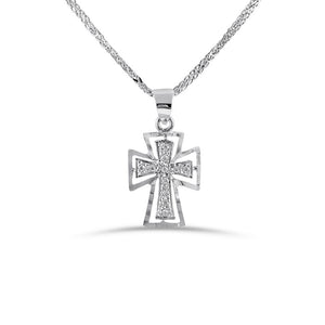 19.2ct White Gold Cross Pendant CR0288