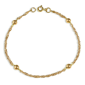 19.2ct Yellow Gold 4MM Ball Bracelet PU0341