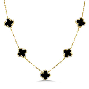 9ct Gold Clover Necklace 9FI001