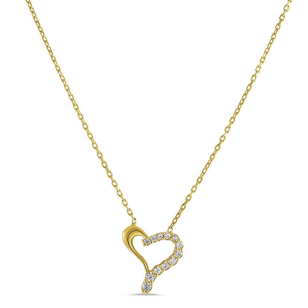 9ct Gold Heart Necklace 9FI003