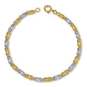 19.2ct Yellow and White Gold 4MM Bracelet PU82709