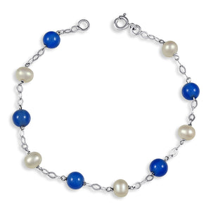 19.2ct White Gold Bracelet with Pearls PU023