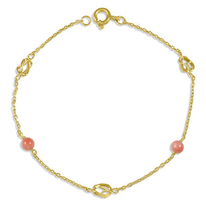 19.2ct Gold Bracelet with Pink Stones PU0193