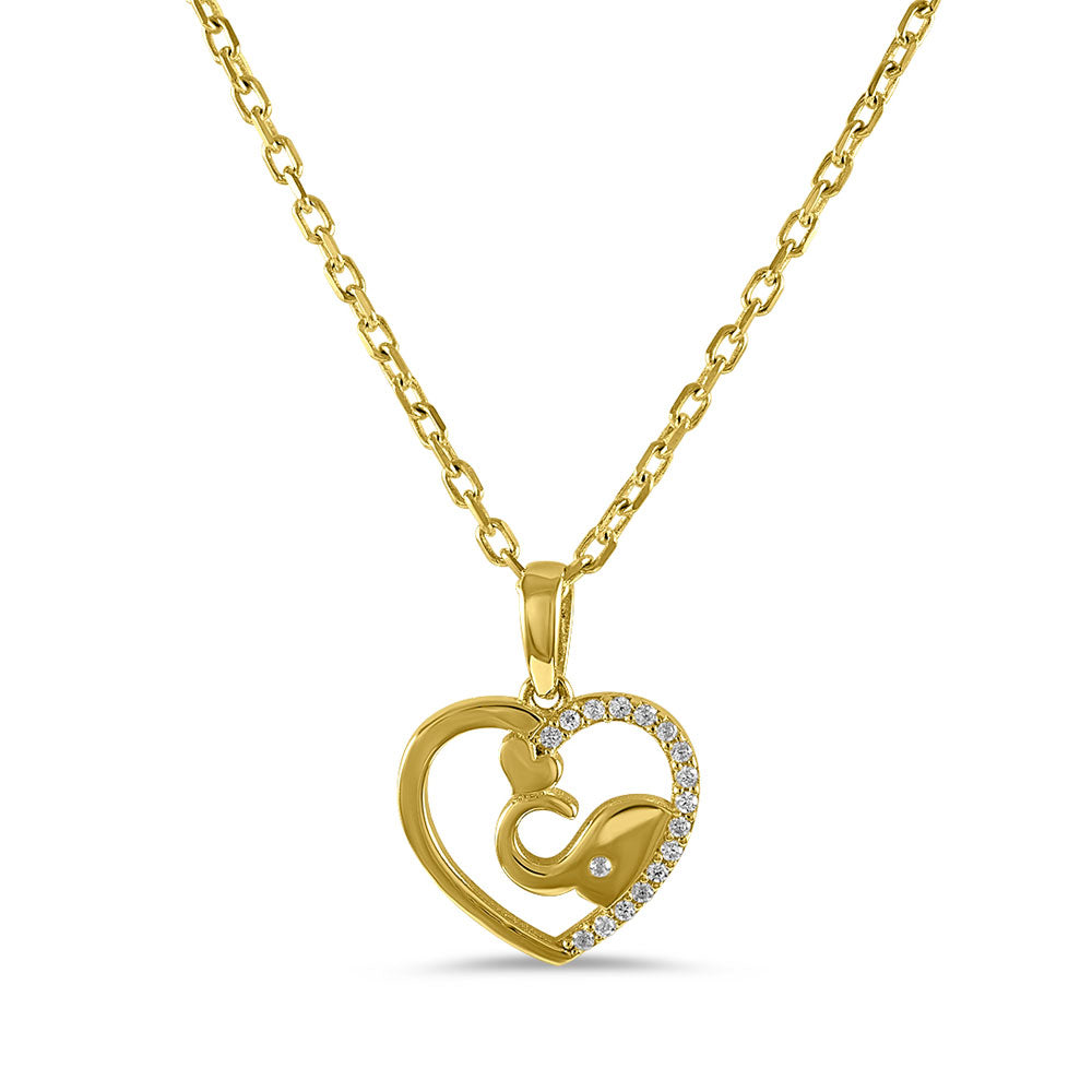 9ct Yellow Gold Heart Necklace 9FI009