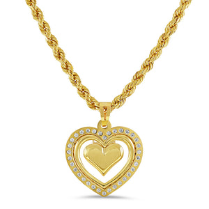 9ct Gold Heart Pendant 9KVO004