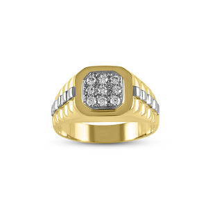 9ct Yellow and White Gold Men's Ring AN0697