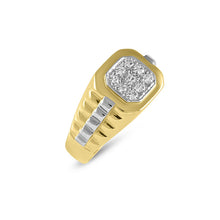 Carregar imagem no visualizador da galeria, 9ct Yellow and White Gold Men&#39;s Ring AN0697
