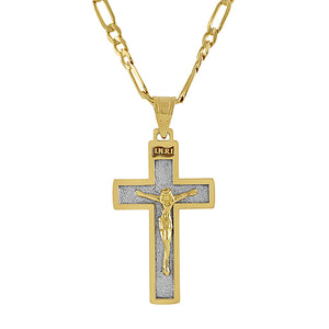 19.2ct Yellow and White Gold Cross Pendant CR61254