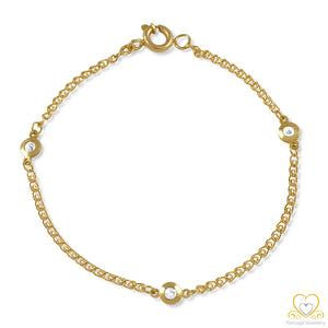 9ct Yellow Gold Children`s  Bracelet with CZ stones 9PC0245