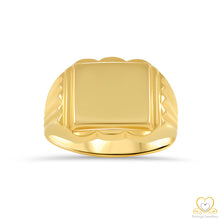 Load image into Gallery viewer, 19,2ct Yellow Gold Square Mens Signet Ring AH12050
