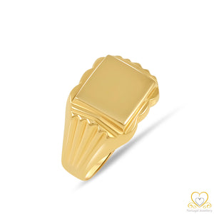 19,2ct Yellow Gold Square Mens Signet Ring AH12050