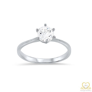 19.2ct White Gold 6MM Engagement Ring AN049