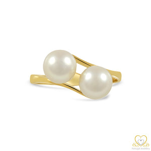 19.2ct Yellow Gold 6MM Cultured Pearls Ring AN052