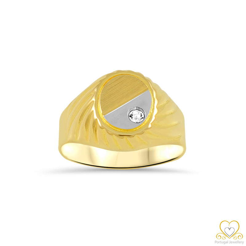 19.2ct Yellow and White Men`s Gold Ring AN1024