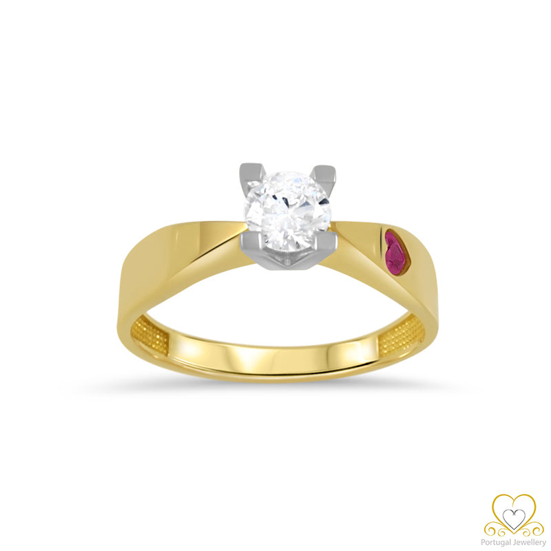 19.2ct Yellow and White Gold Heart Solitaire Ring AN1161