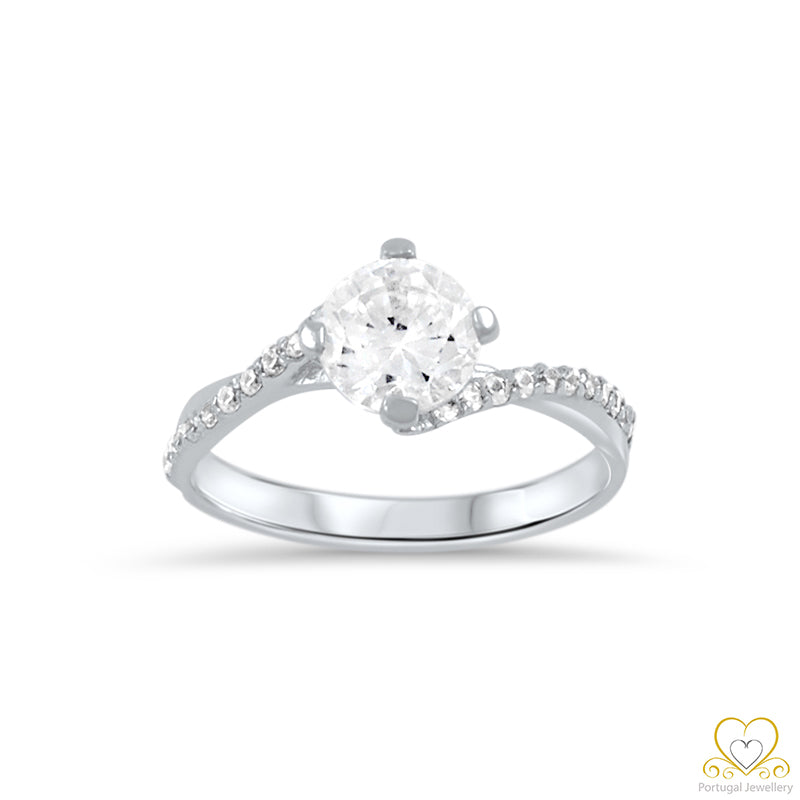 19.2ct White Gold 6MM Engagement Ring AS13784