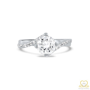 19.2ct White Gold 6MM Engagement Ring AS13784