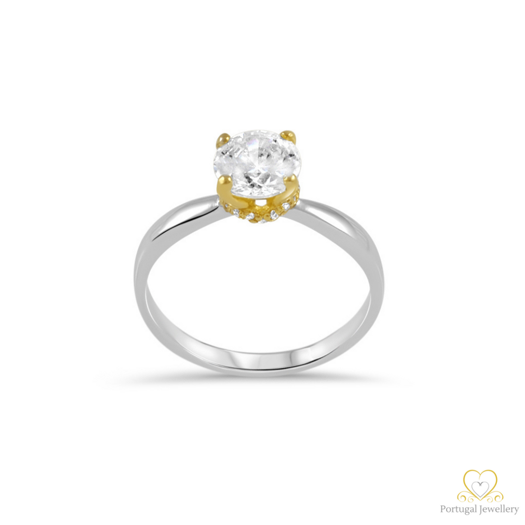 19.2ct White and Yellow Gold Solitaire Ring AS13797