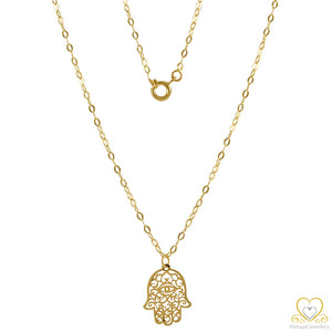 19.2ct Yellow Gold Hamsa Necklace CO40070