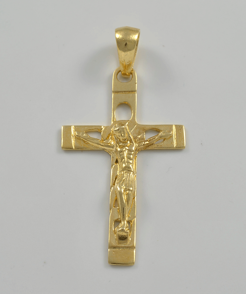 19.2ct Yellow Gold Mens Cross Pendant CR0076