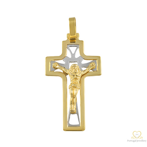 19.2ct Yellow and White Gold Cross Pendant CR0140