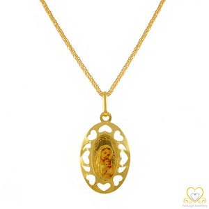 19.2ct Gold Mary and Jesus Pendant ME0394