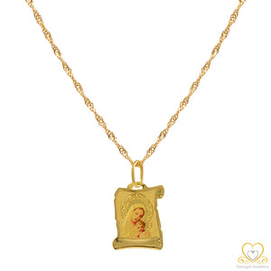 19.2ct Gold Mary and Jesus Pendant ME003