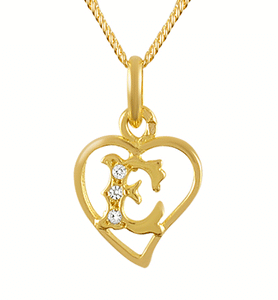 19.2ct Yellow Gold Initial Heart Pendant ME041