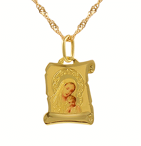 19.2ct Gold Mary and Jesus Pendant ME003