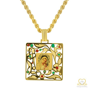 19.2ct Gold Mary and Jesus Pendant ME0442
