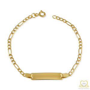Yellow Gold Children's Figaro ID Bracelet PC001