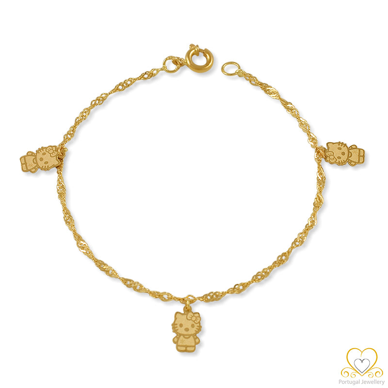 19.2ct Gold Children's Kitty Bracelet PC0153
