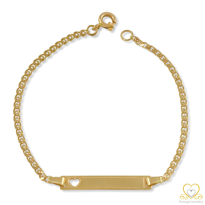 9ct Yellow Gold Children's Heart ID Bracelet PC0243