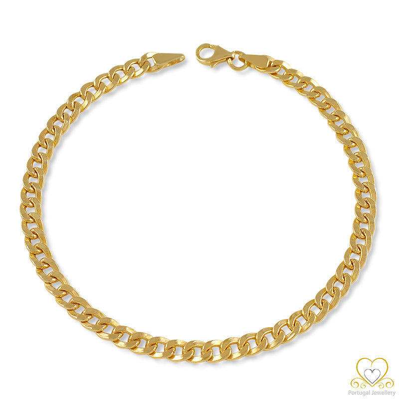 Yellow Gold 4MM Hollow Cuban link Bracelet PU00482