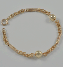Load image into Gallery viewer, 9ct Yellow Gold 7MM Ball Bracelet PU0095
