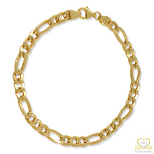 Load image into Gallery viewer, 19.2ct Yellow Gold 6MM Hollow Figaro Bracelet PU0500
