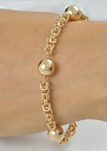 8MM Gold Ball "Virolinha" Bracelet PU0463