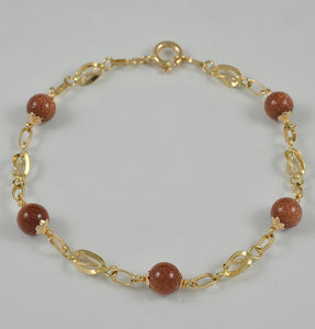 19.2ct Gold Bracelet with 7MM round ball PU80087